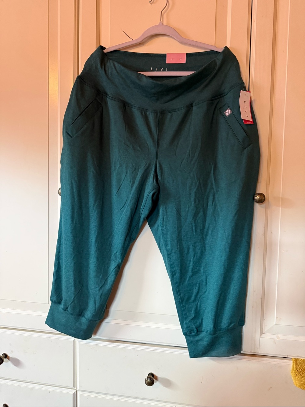 Lane Bryant Teal Cropped Track Joggers